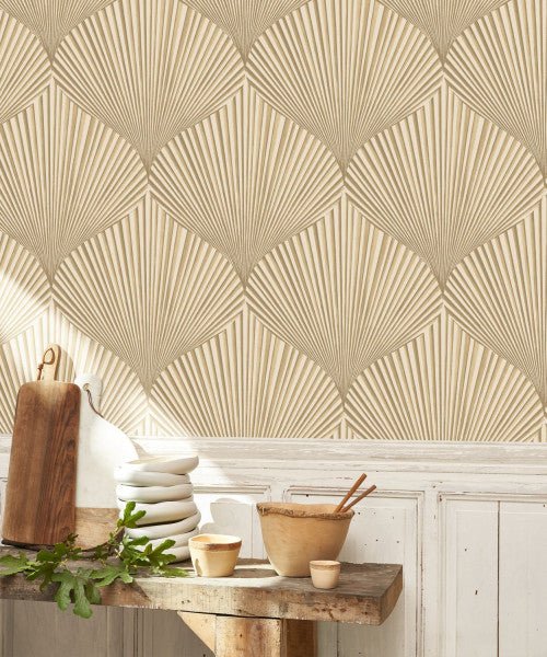 - Casadeco Babylone Semiramis Beige Raphia Wallpaper - BBLN89761423 - Decor Warehouse