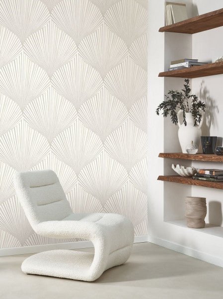 - Casadeco Babylone Semiramis Blanc Coton Wallpaper - BBLN89760211 - Decor Warehouse