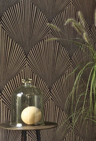 - Casadeco Babylone Semiramis Noir Reglisse Wallpaper - BBLN89769365 - Decor Warehouse