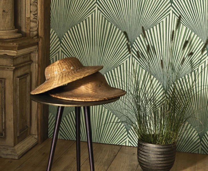 - Casadeco Babylone Semiramis Vert Nil Wallpaper - BBLN89767533 - Decor Warehouse