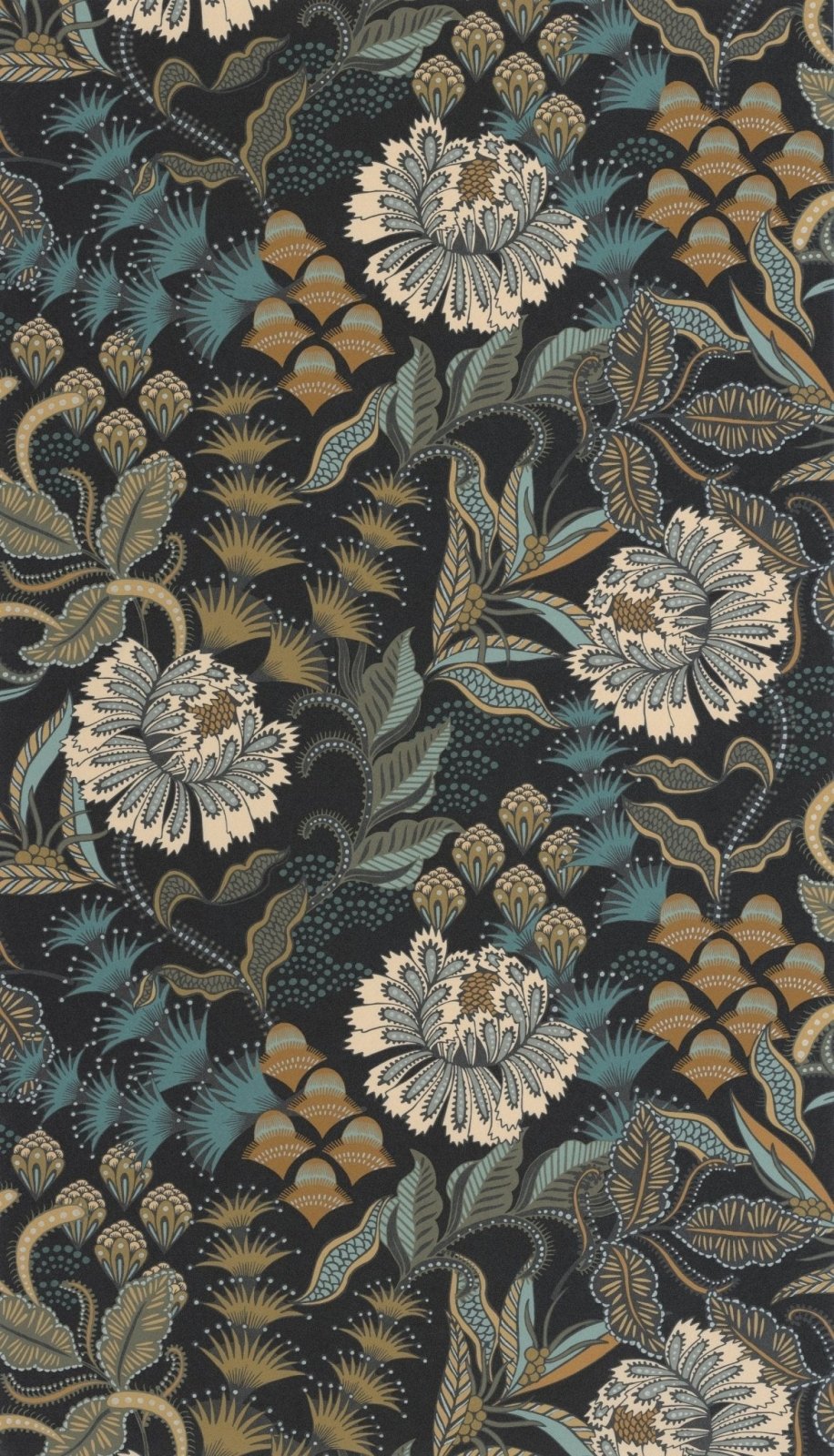 Casadeco Derby Bloomsbury - Noir Reglisse Wallpaper - DERB89289754