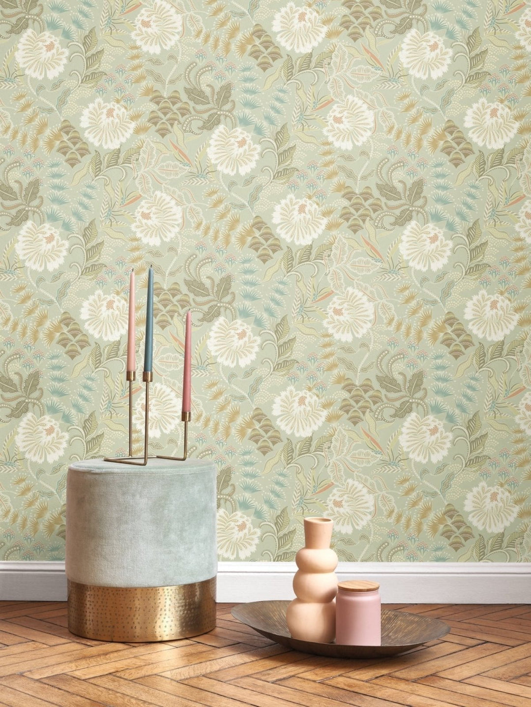 Casadeco Derby Bloomsbury - Vert Amande Wallpaper - DERB89287530