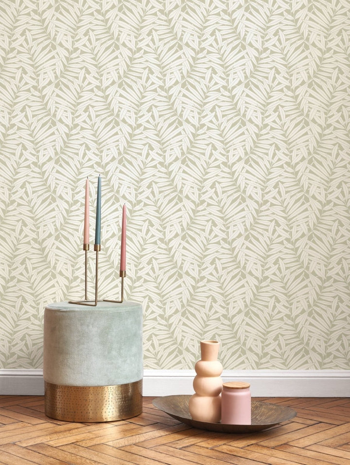 - Casadeco Derby Preston - Vert Amande Wallpaper - DERB89317246 - Decor Warehouse