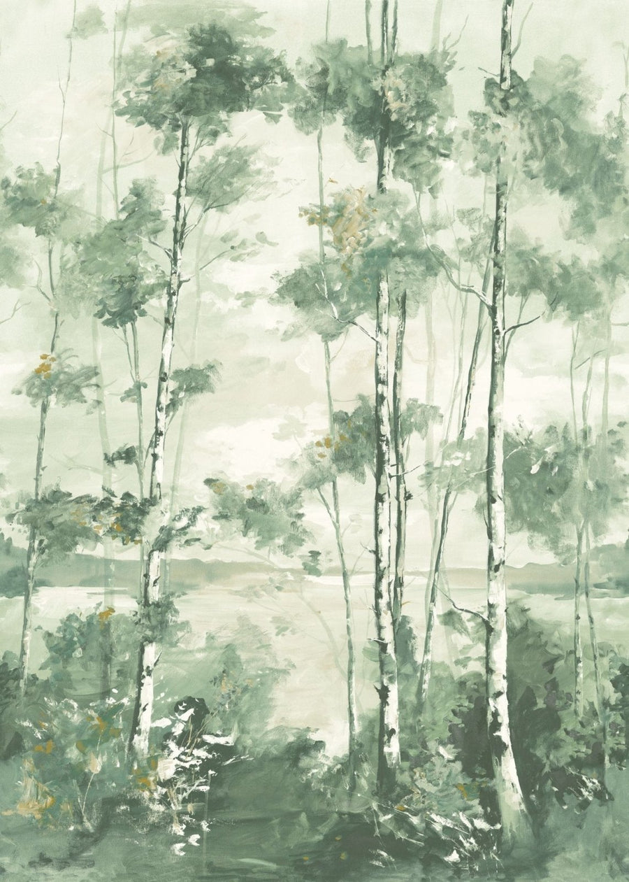 - Casadeco Eucalyptus Foret Boreale Vert Wall Mural Medium - RIVI89567803 - Decor Warehouse