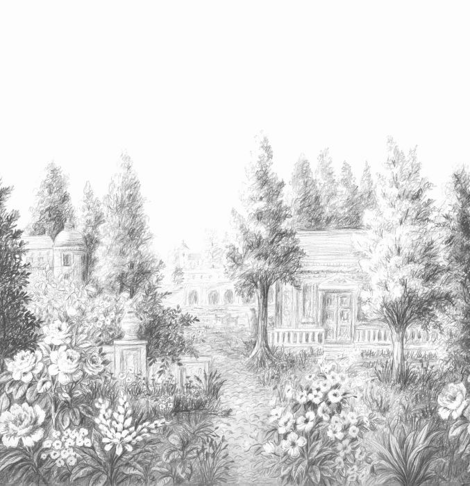 - Casadeco French Park Charcoal Black Wall Mural Large Size - WDWS89029709 - Decor Warehouse
