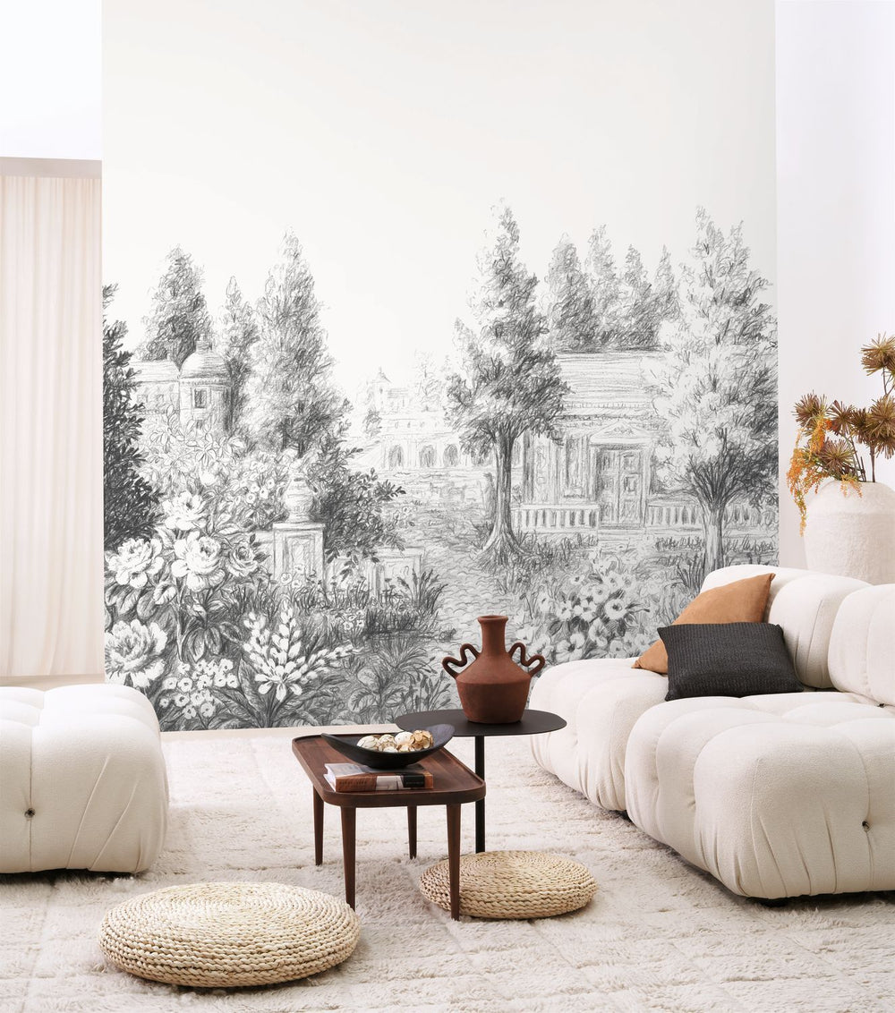 - Casadeco French Park Charcoal Black Wall Mural Small Size - WDWS89029707 - Decor Warehouse