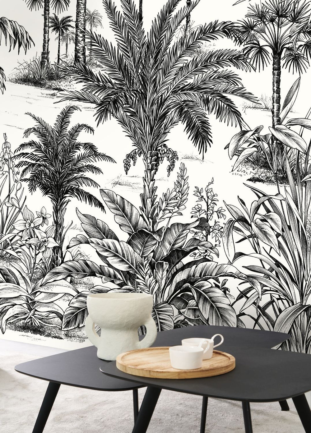 - Casadeco Nicoya Charcoal Black Wall Mural Small Size - WDWS89129305 - Decor Warehouse