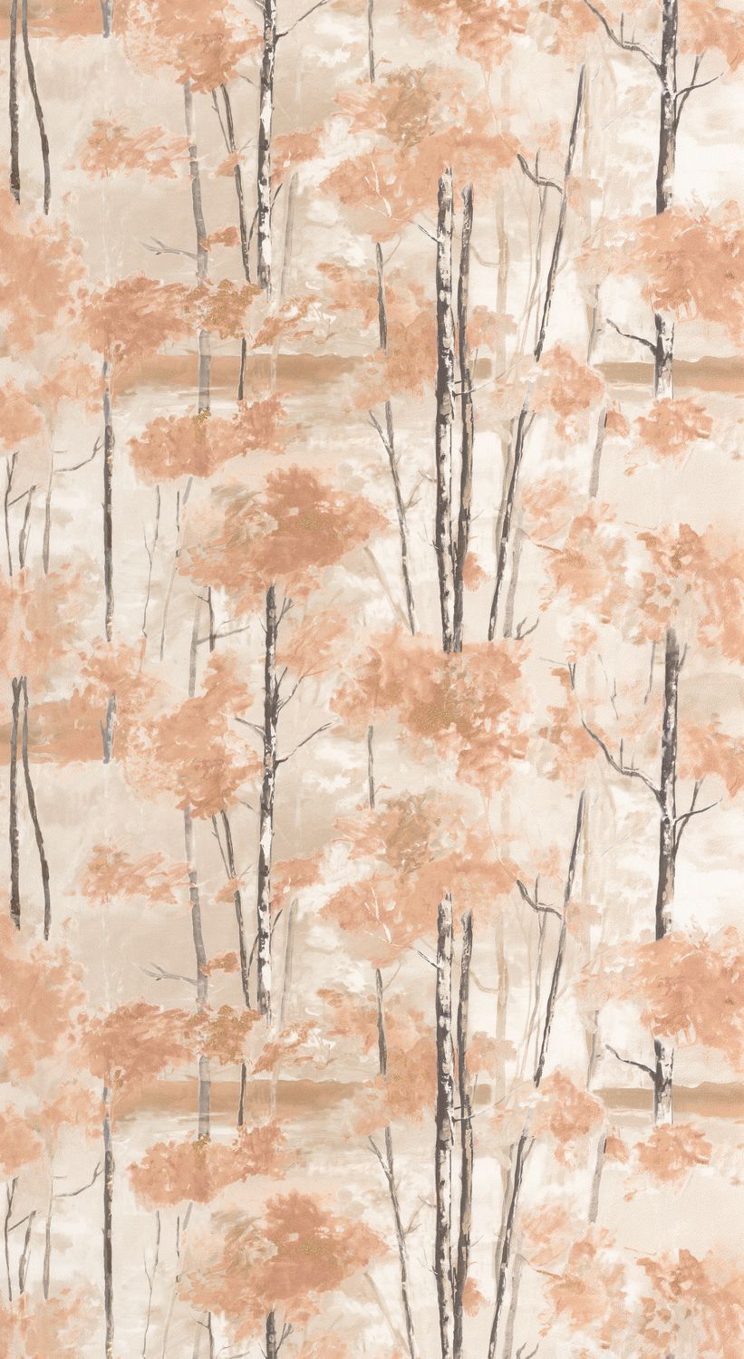 - Casadeco Riverside 4 Skandinavia - Orange Automnal Wallpaper - RIVI89544391 - Decor Warehouse