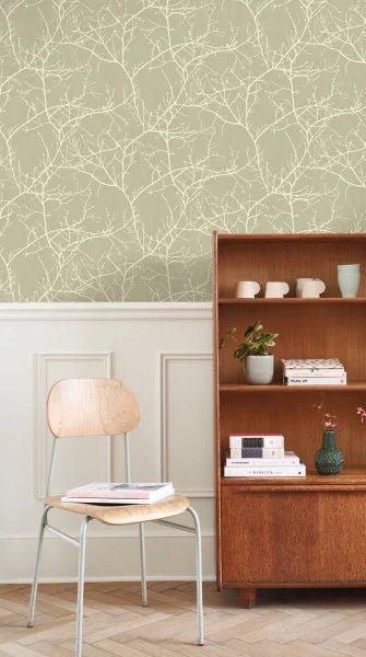- Casadeco Riverside 4 Vancouver - Vert Lichen Wallpaper - RIVI89537200 - Decor Warehouse