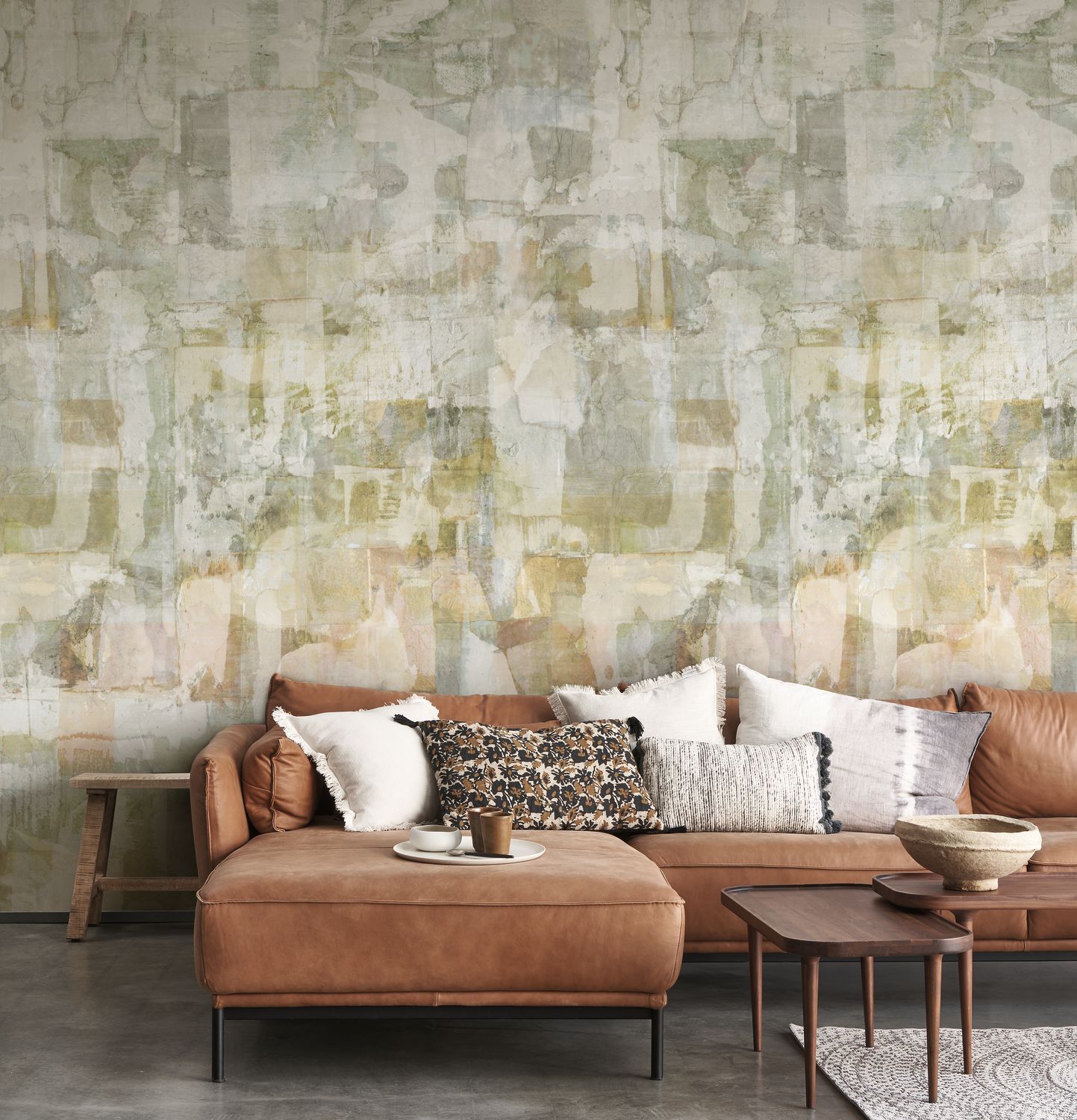 - Casadeco States of Soul Almond Green Wall Mural Large Size - WDWS89037204 - Decor Warehouse