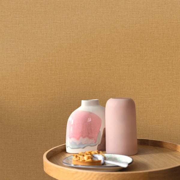 - Caselio Jute Uni Mat - Caramel Wallpaper - 104012243 - Decor Warehouse