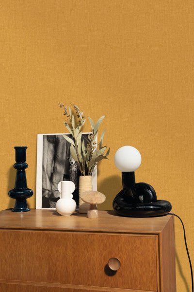 - Caselio Jute Uni Mat - Curry Wallpaper - 104012812 - Decor Warehouse