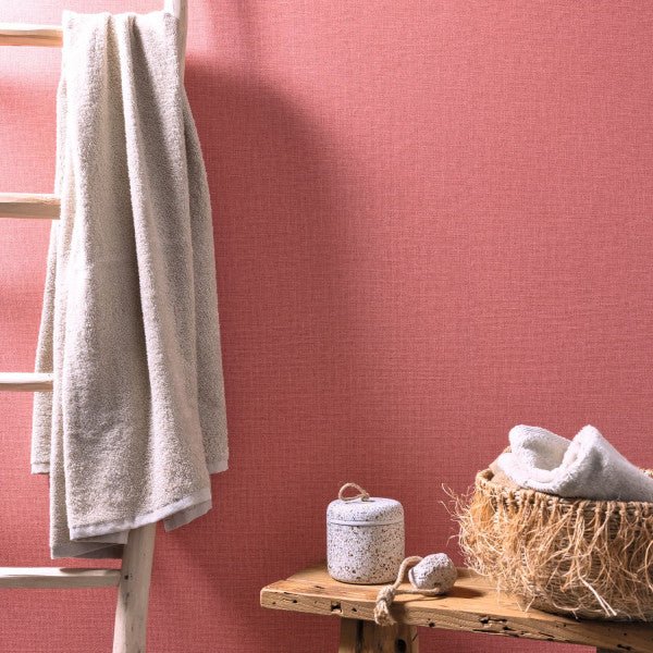 - Caselio Jute Uni Mat - Framboise Wallpaper - 104014240 - Decor Warehouse