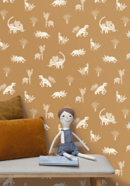 - Caselio Our Planet Jurassic World Ochre Wallpaper - 101936900 - Decor Warehouse