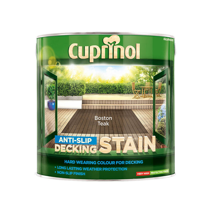 - Cuprinol Anti - Slip Decking Stain 2.5L - Boston Teak - 5092617 - Decor Warehouse
