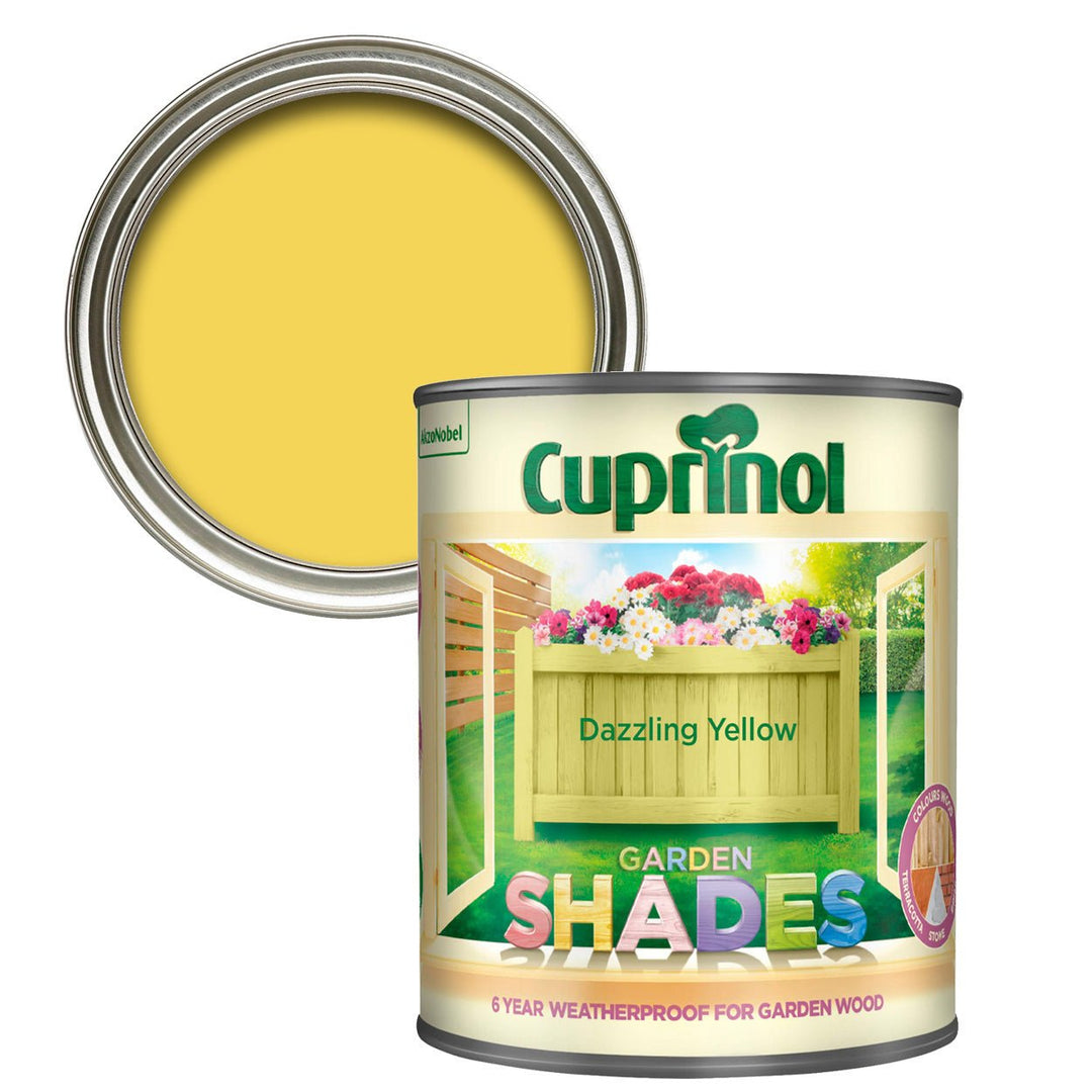 - Cuprinol Garden Shades - Dazzling Yellow Furniture Paint 1L - 5244471 - Decor Warehouse