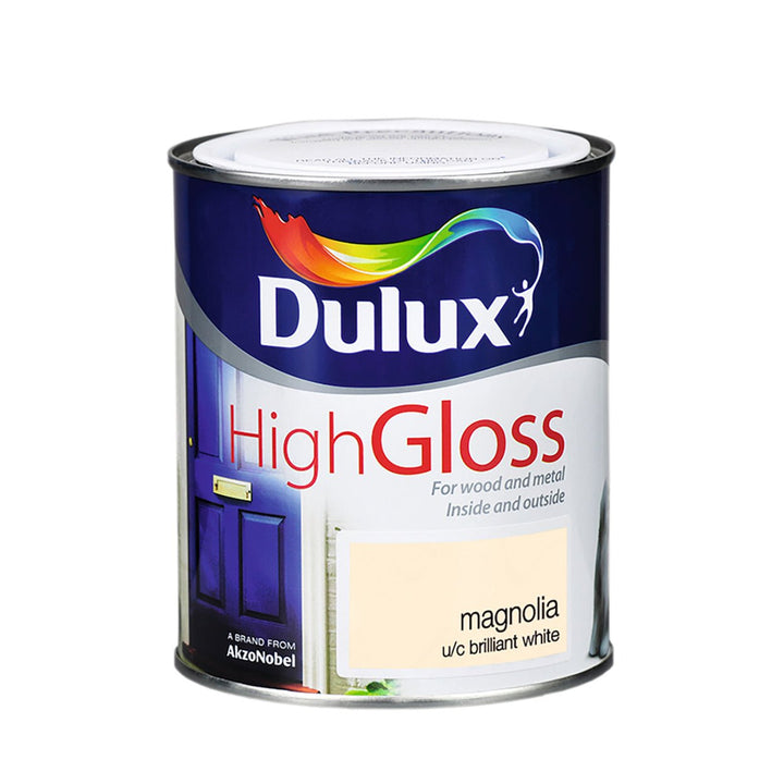 - Dulux High Gloss Wood & Metal - Magnolia Paint - 750ml - 5.01106E+12 - Decor Warehouse