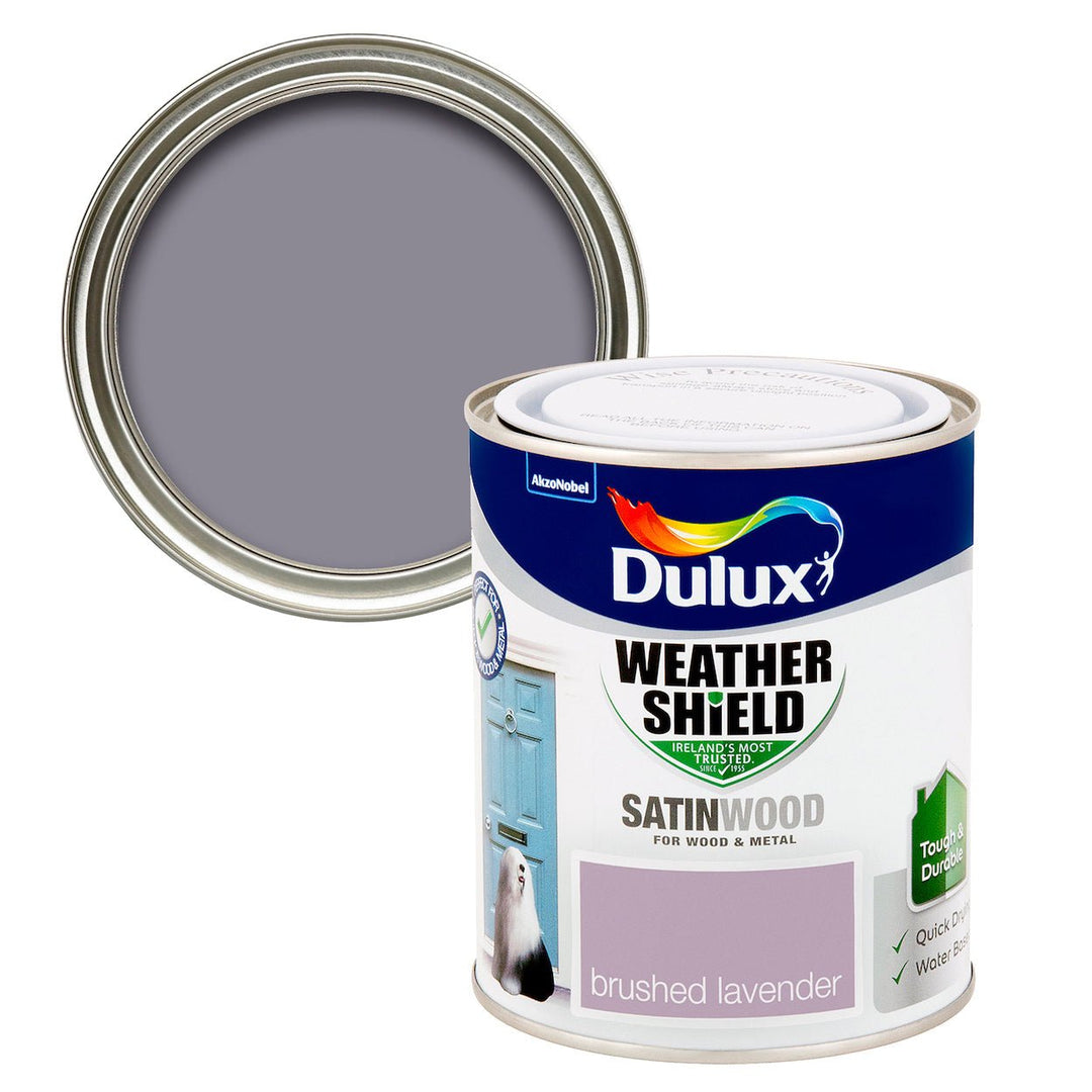 - Dulux Weathershield Satinwood - Brushed Lavender Paint - 750ml - Decor Warehouse