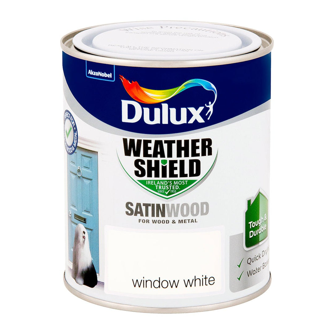 - Dulux Weathershield Satinwood - Window White Paint - 750ml - Decor Warehouse