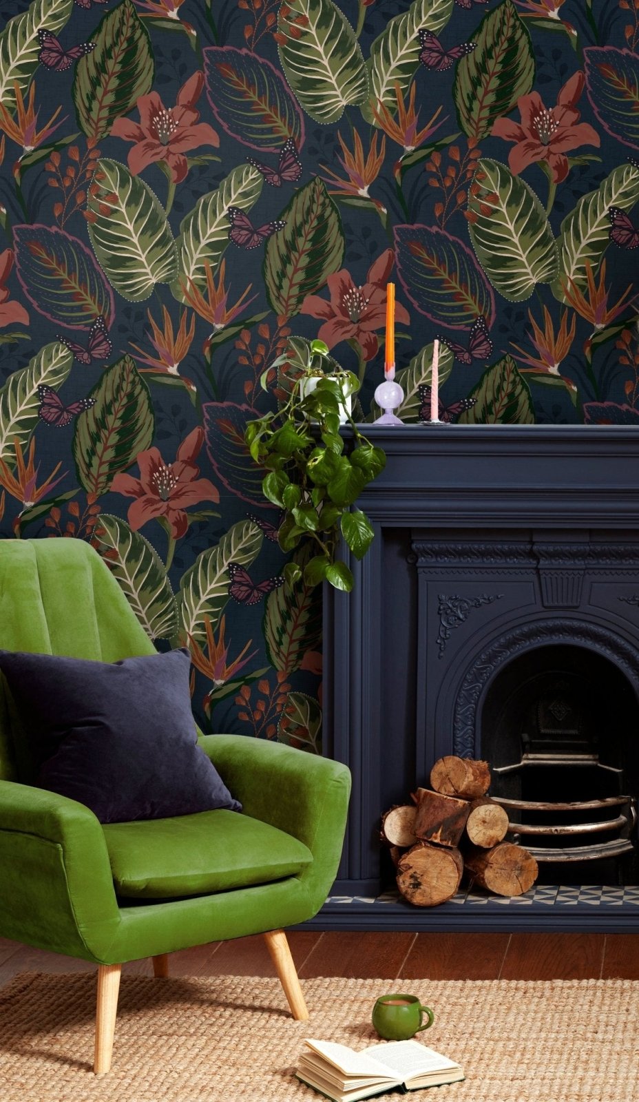 - Envy Eden Night Moonlight Waves Wallpaper - 118608 - Decor Warehouse