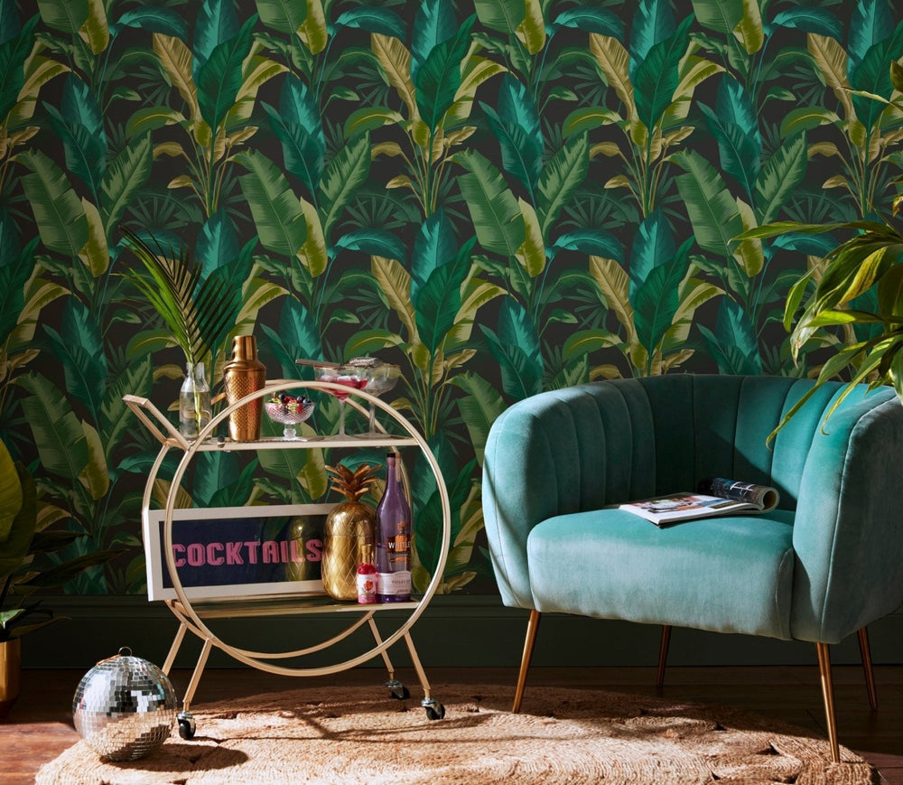 - Envy Leaf It Out Midnight Wallpaper - 118721 - Decor Warehouse