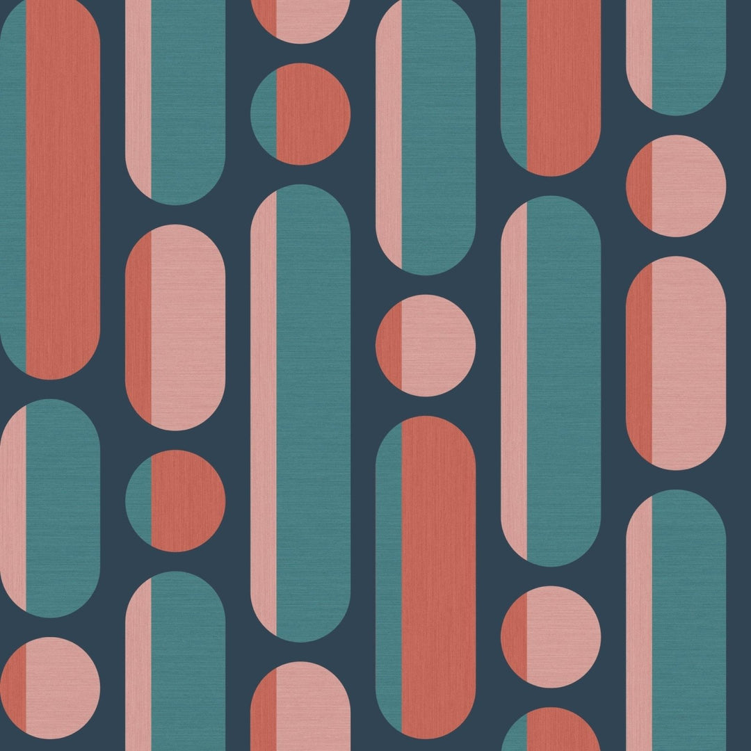 - Envy Morse Coral & Navy Wallpaper - 118611 - Decor Warehouse