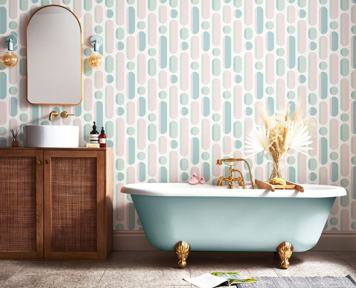- Envy Morse Rose and Sage Wallpaper - 118720 - Decor Warehouse