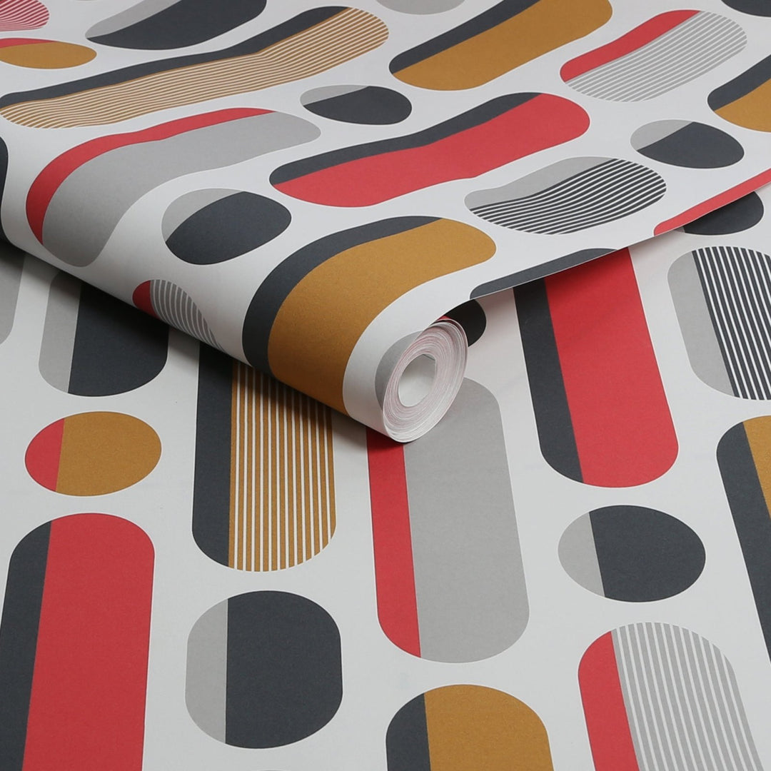 - Envy Morse Saffron and Cherry Wallpaper - 118719 - Decor Warehouse