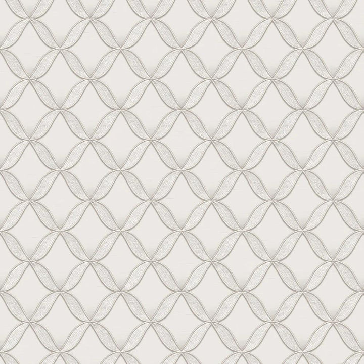- Fabric Touch Geometric Cream & Silver Wallpaper - FT221221 - Decor Warehouse