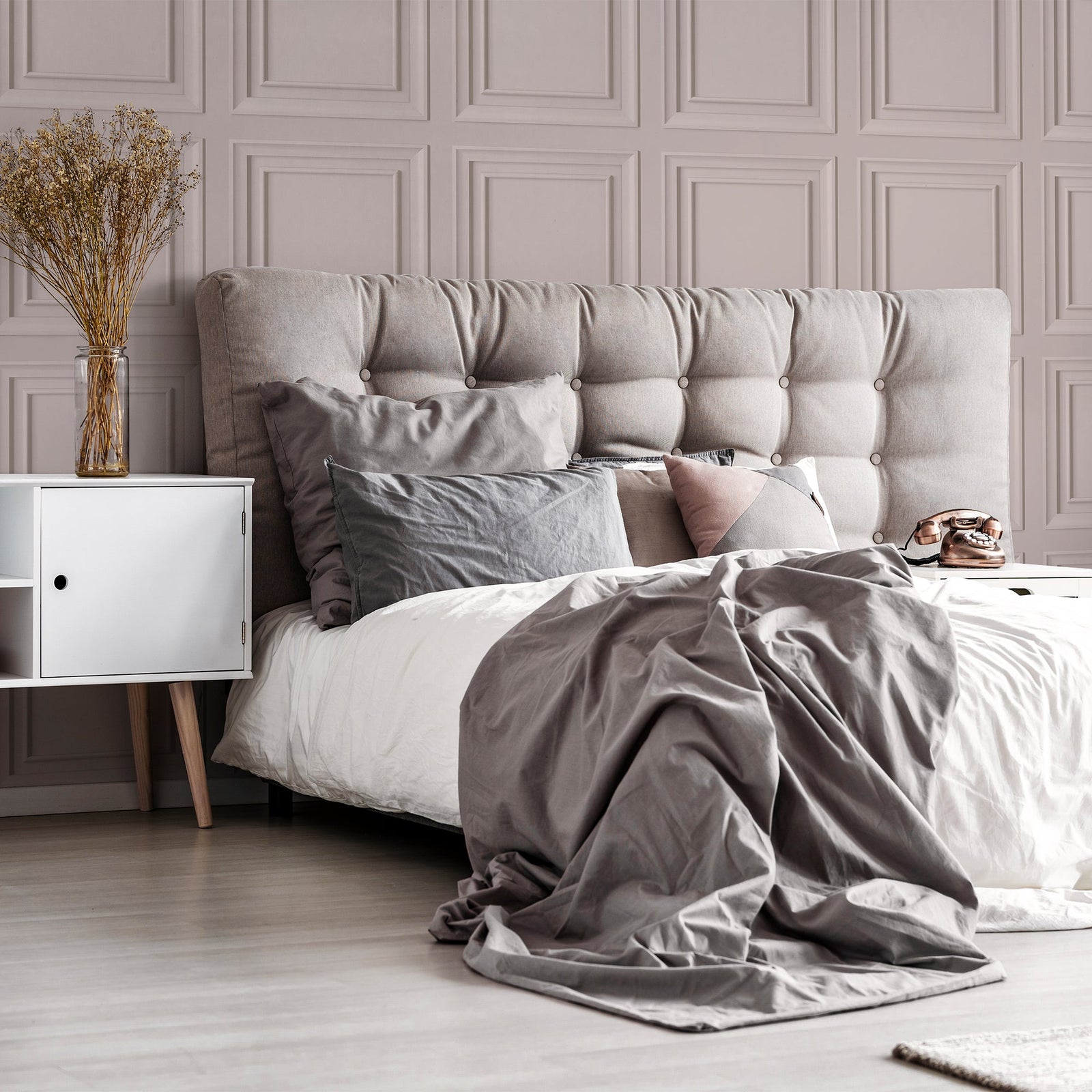 Fresco Blush Wood Panel Wallpaper - 114862