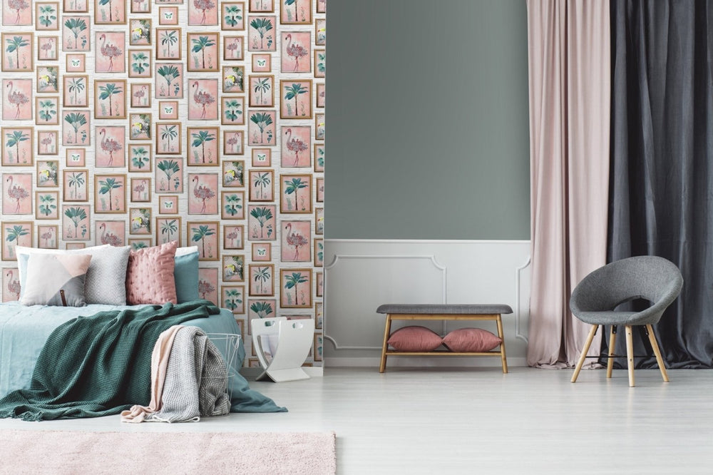 - Fresco Individual Tropical Frame Wallpaper - 106946 - Decor Warehouse
