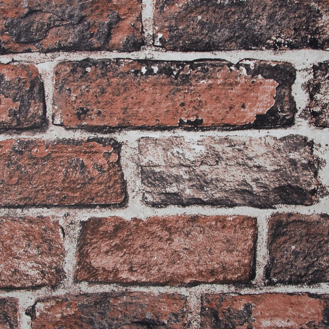 - Fresco Red Brick Wall Effect Wallpaper - 102834 - Decor Warehouse