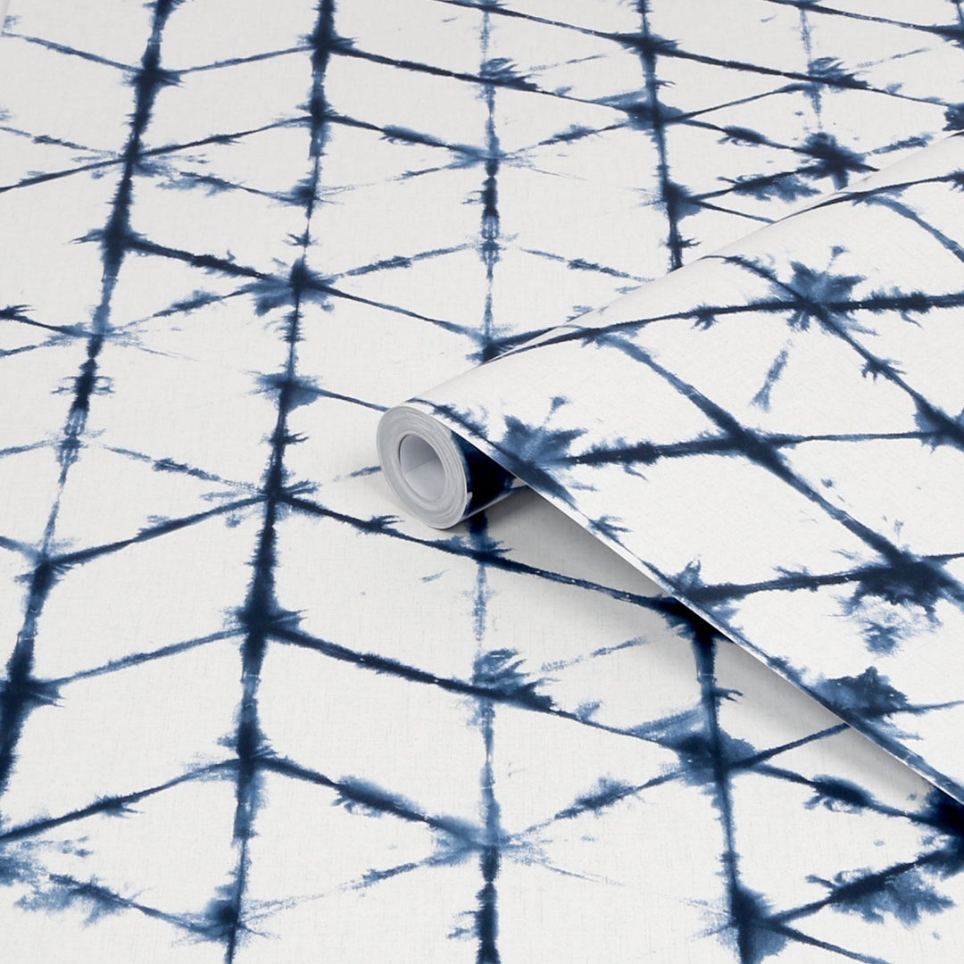 117720-Graham & Brown-Superfresco - Indigo Tie Dye White & Blue Wallpaper-Decor Warehouse