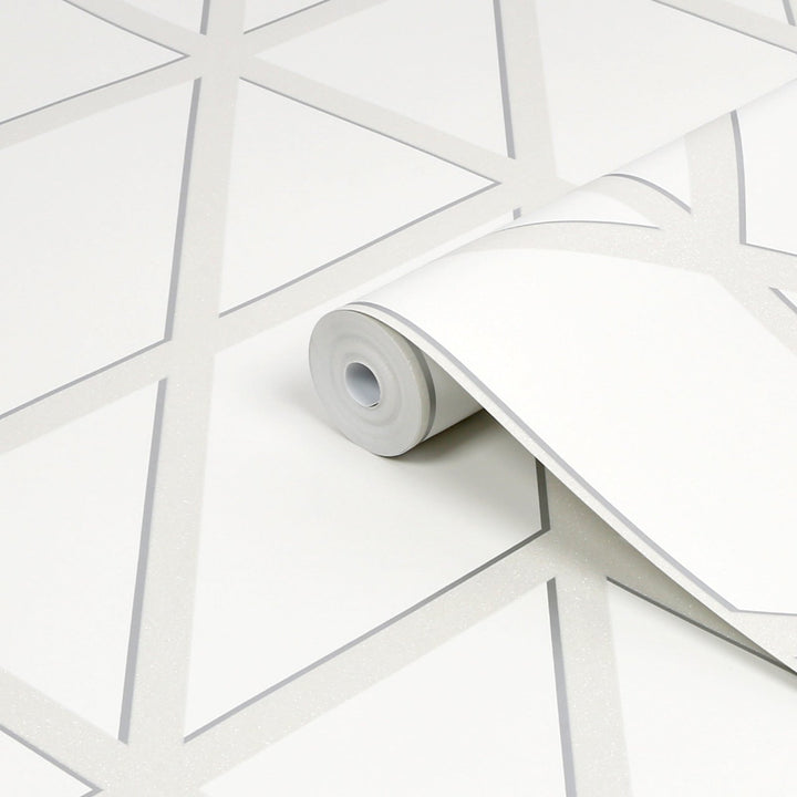117848-Graham & Brown-Superfresco - Geo Panel White Wallpaper-Decor Warehouse