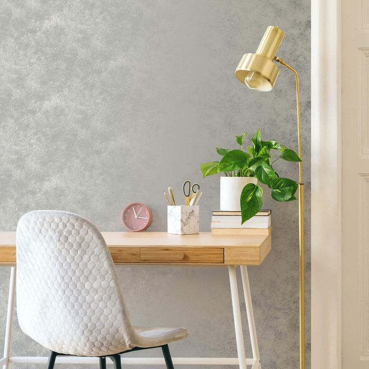 - Gilded Concrete Pearl Grey Textured Wallpaper - 115725 - Decor Warehouse