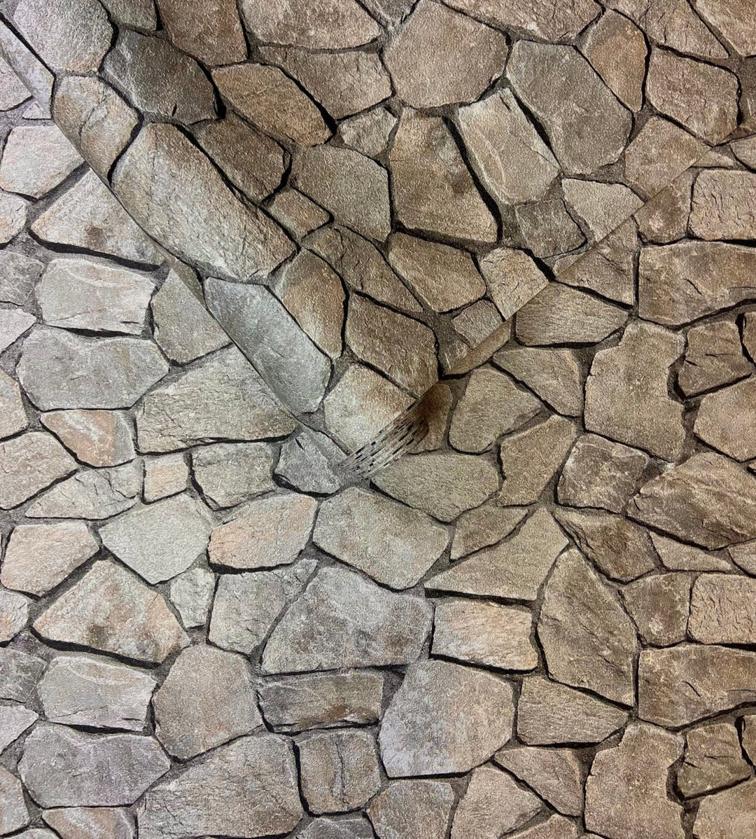 - Grey Cobbled Stone Wall Wallpaper - S53112 - 2 - Decor Warehouse