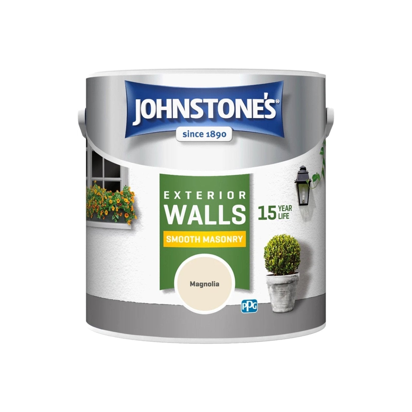 - Johnstone's Exterior Walls Smooth Masonry Paint - Magnolia - 2.5L - 11225698 - Decor Warehouse