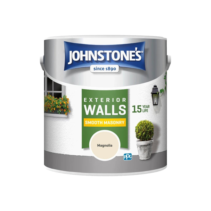 - Johnstone's Exterior Walls Smooth Masonry Paint - Magnolia - 2.5L - 11225698 - Decor Warehouse