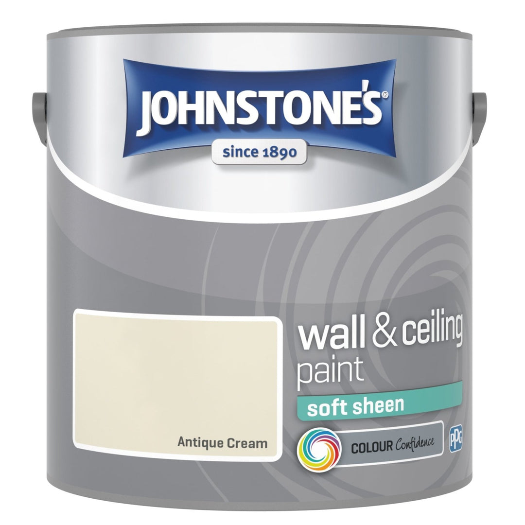 - Johnstone's Wall and Ceiling Soft Sheen Paint - Antique Cream - 2.5L - 11223671 - Decor Warehouse