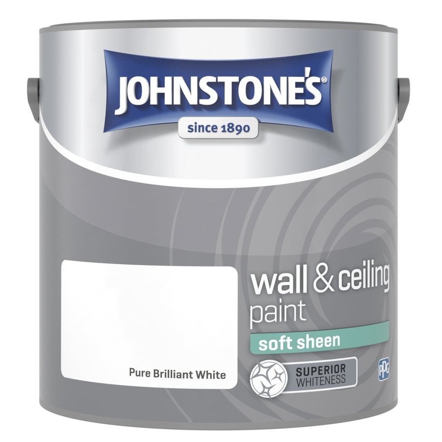 - Johnstone's Wall and Ceiling Soft Sheen Paint - Brilliant White - 2.5L - Decor Warehouse