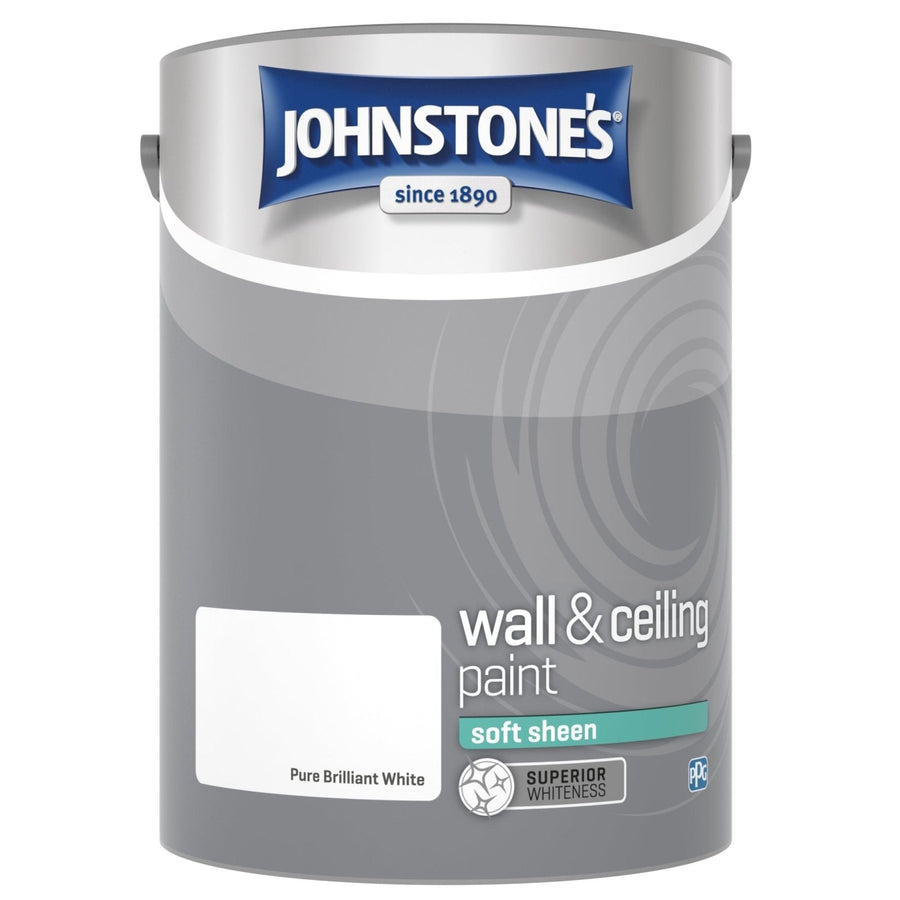 - Johnstone's Wall and Ceiling Soft Sheen Paint - Brilliant White - 5L - Decor Warehouse