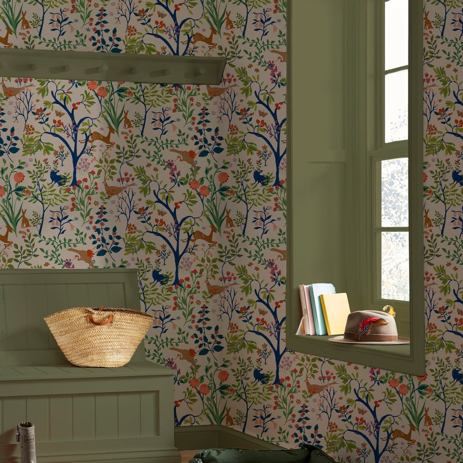 - Joules Enchanted Woodland Antique Creme wallpaper - 120871 - Decor Warehouse