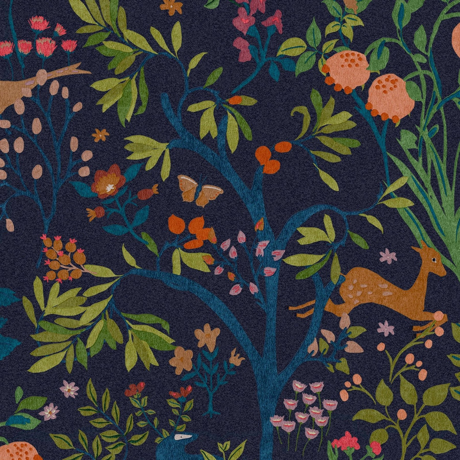 - Joules Enchanted Woodland Navy wallpaper - 120872 - Decor Warehouse