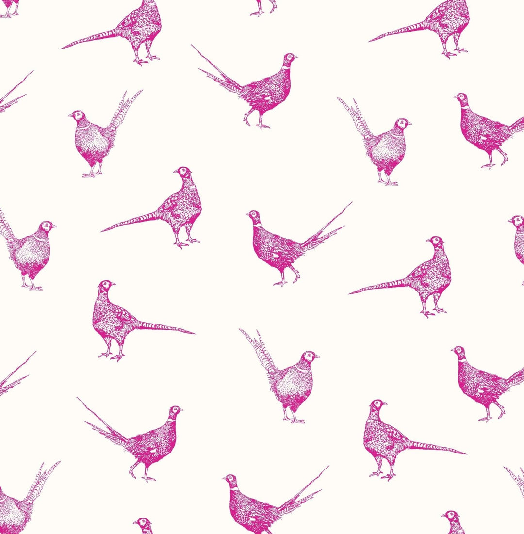 - Joules Flirty Pheasants Truly Pink Wallpaper - 118551 - Decor Warehouse
