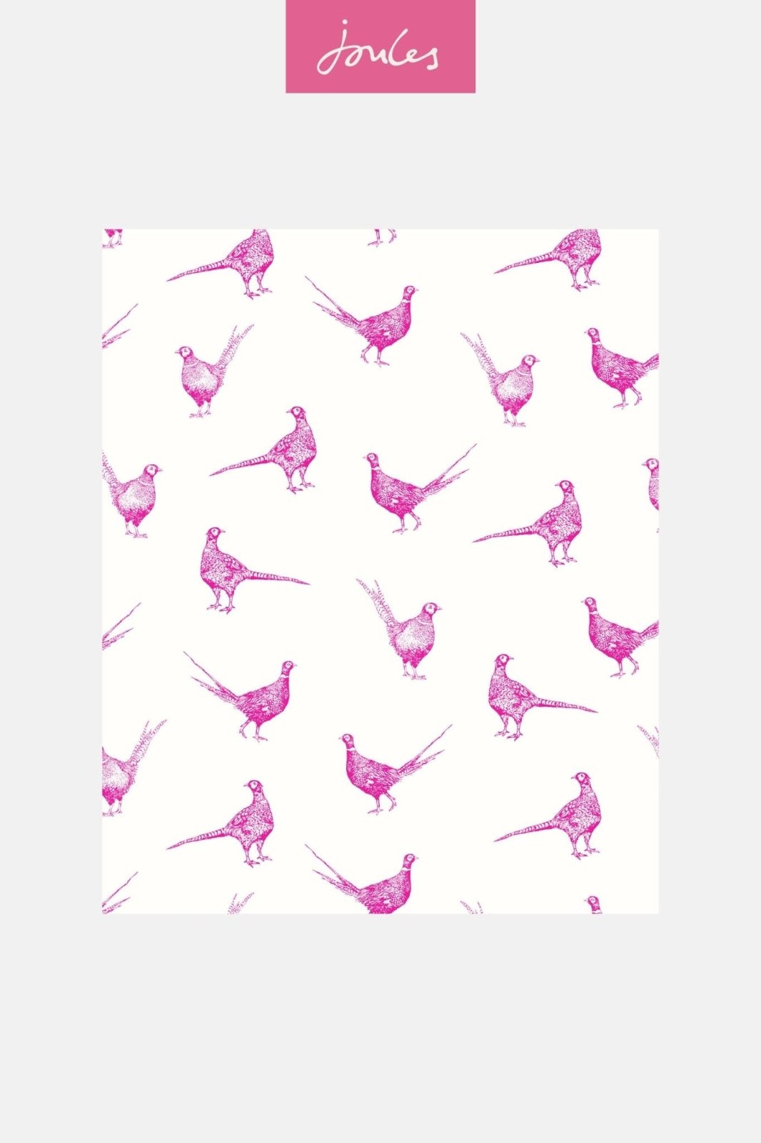 - Joules Flirty Pheasants Truly Pink Wallpaper - 118551 - Decor Warehouse