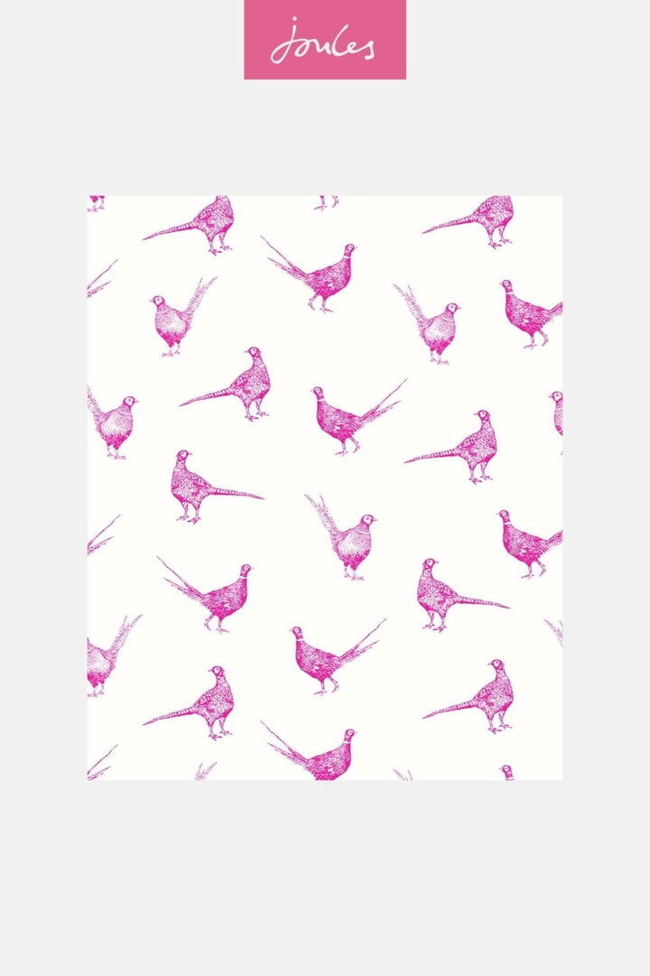 - Joules Flirty Pheasants Truly Pink Wallpaper - 118551 - Decor Warehouse