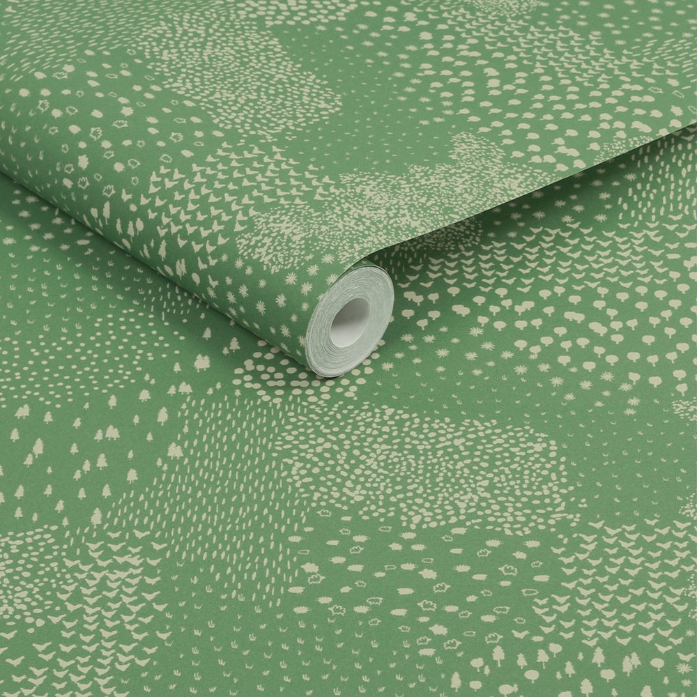 - Joules mono farm green wallpaper - 120869 - Decor Warehouse