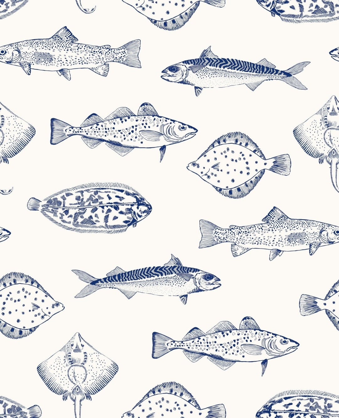 - Joules Name the Plaice Coast Blue Wallpaper - 118554 - Decor Warehouse