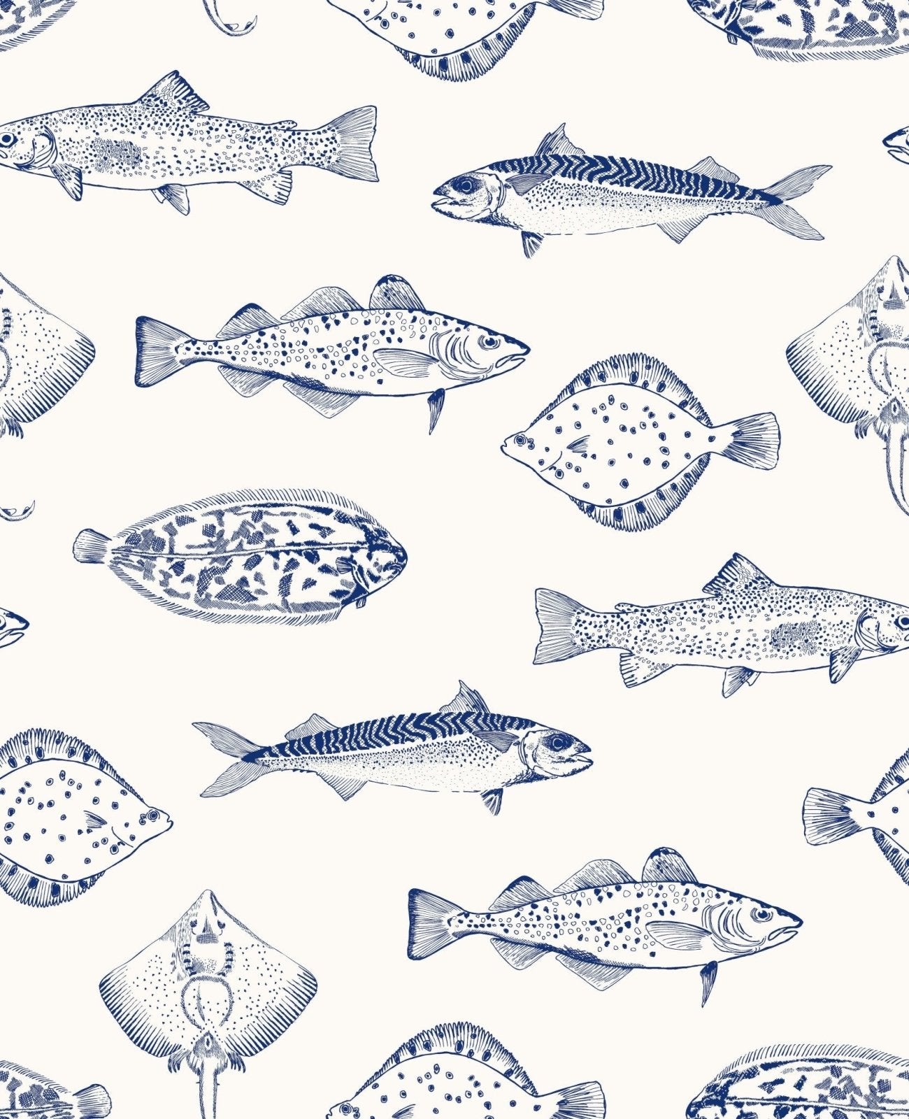 - Joules Name the Plaice Coast Blue Wallpaper - 118554 - Decor Warehouse