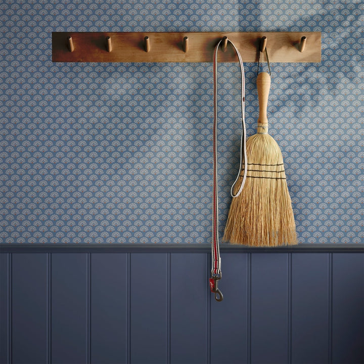 - Joules Peacock Geo Blue Creme wallpaper - 120880 - Decor Warehouse